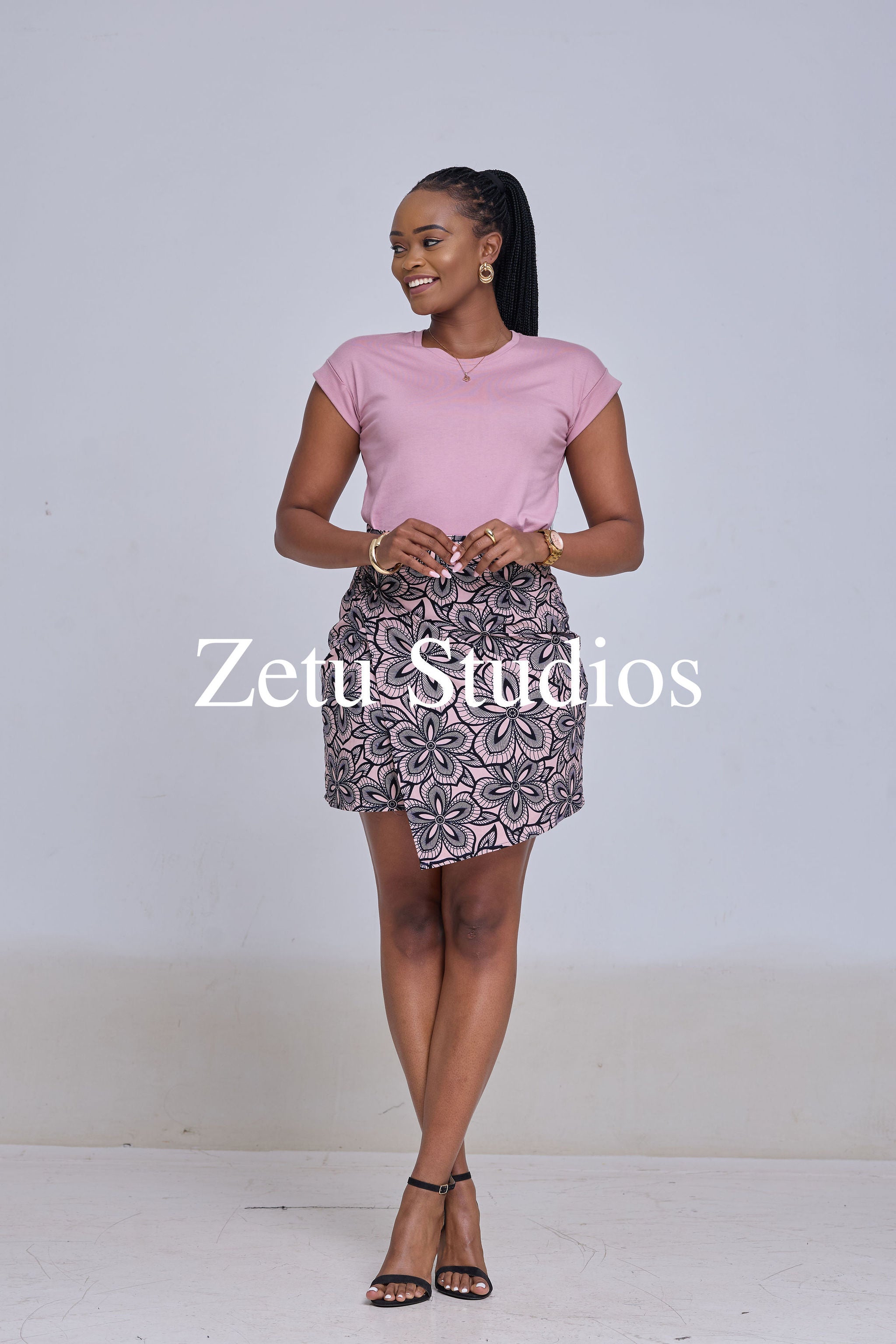 Mini wrap skirt - pink